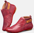 Women's red comfort ankle boots