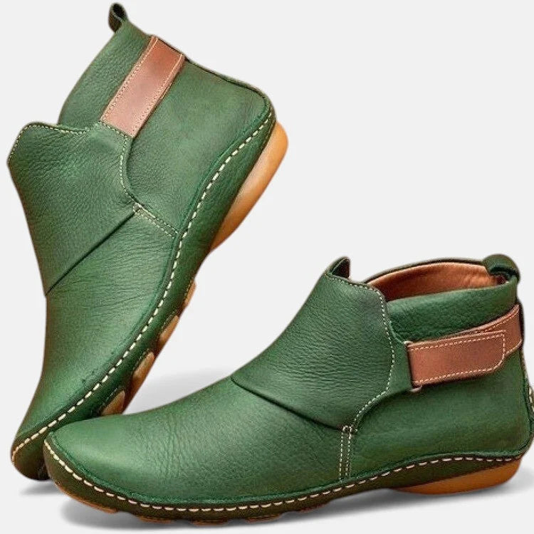 Women's green comfort ankle boots