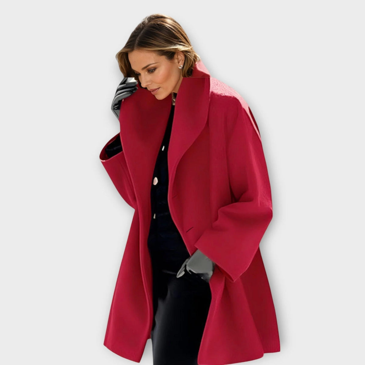 Women's red windproof coat