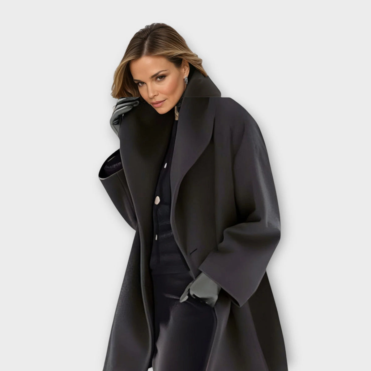 Women's black windproof coat