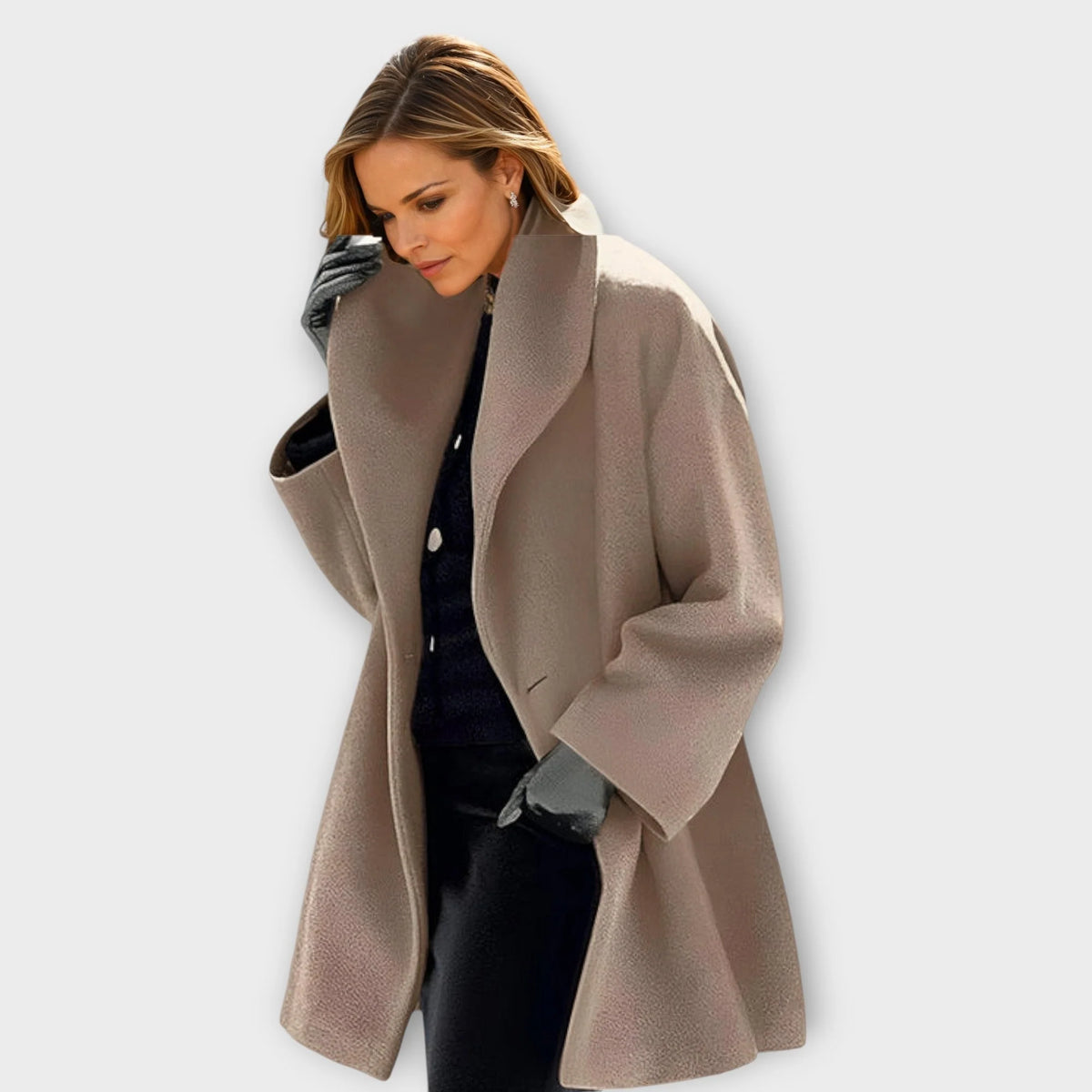 Women's khaki windproof coat