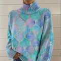 Women's patterned turtleneck sweater