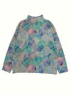Women's patterned turtleneck sweater