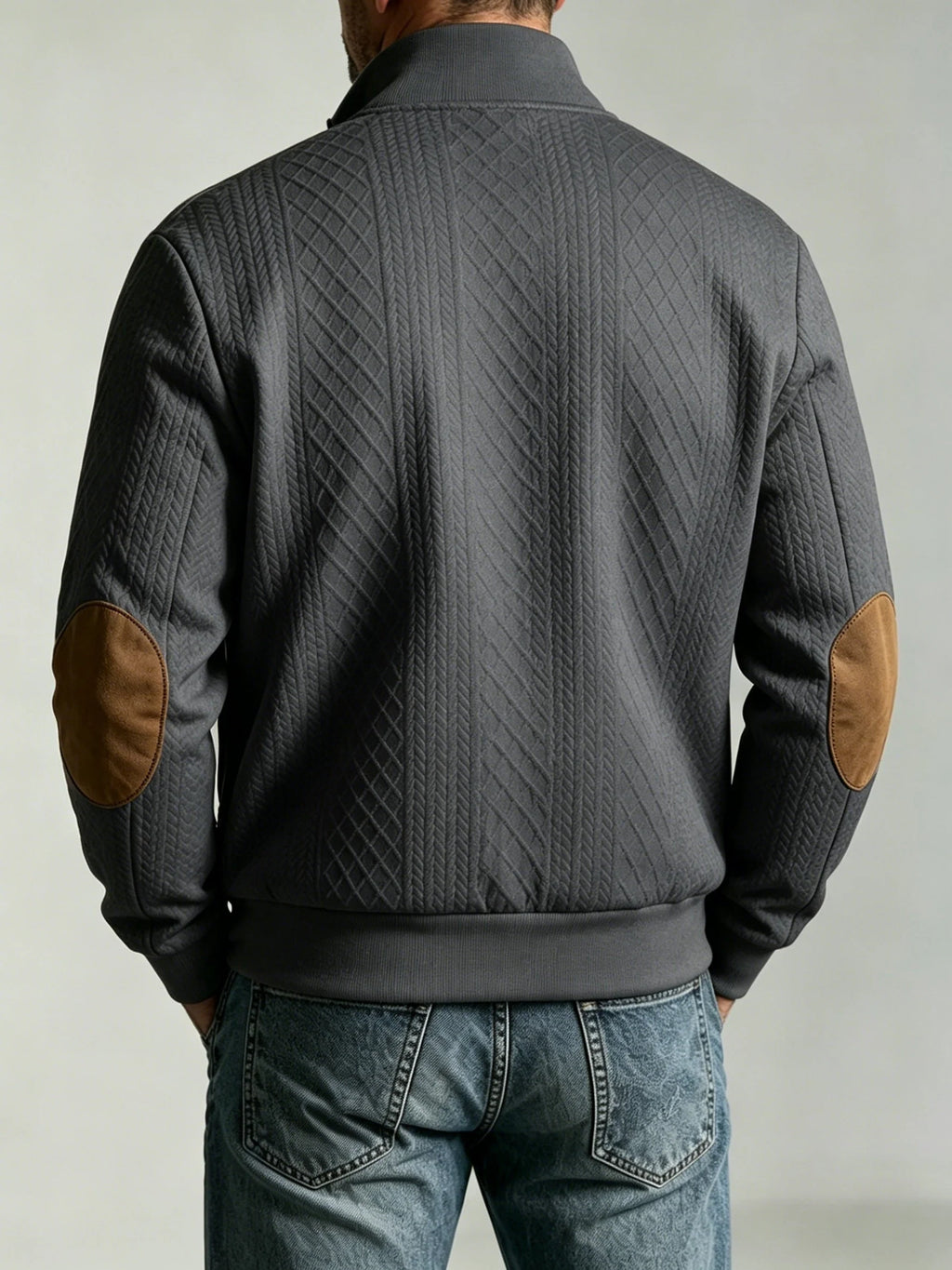 Men's knit baseball jacket