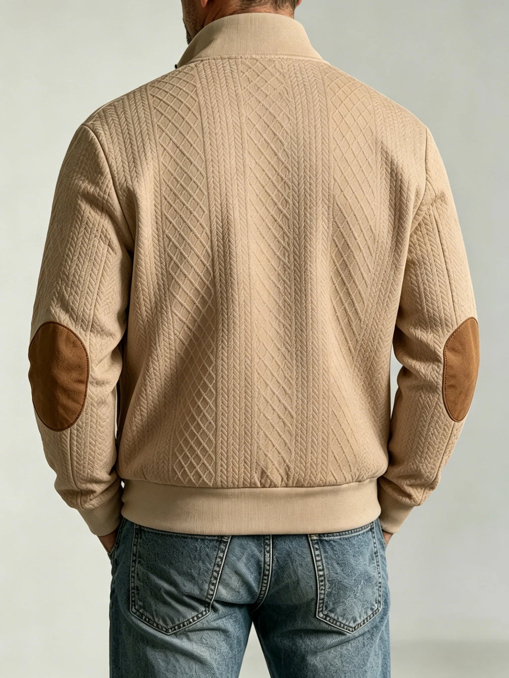 Men's knit baseball jacket