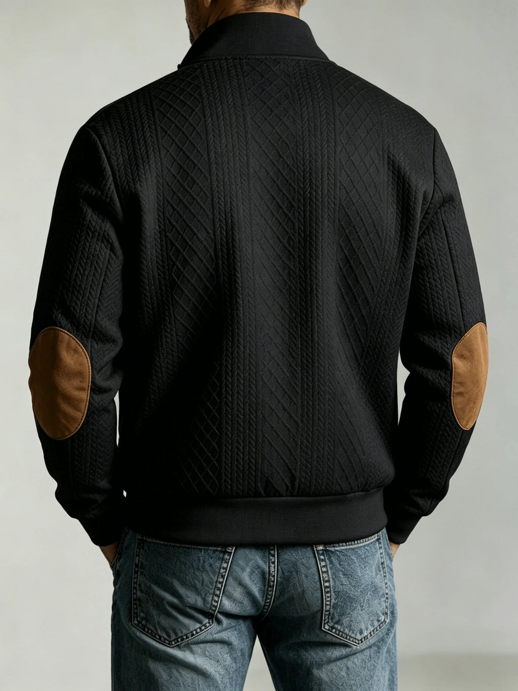 Men's knit baseball jacket