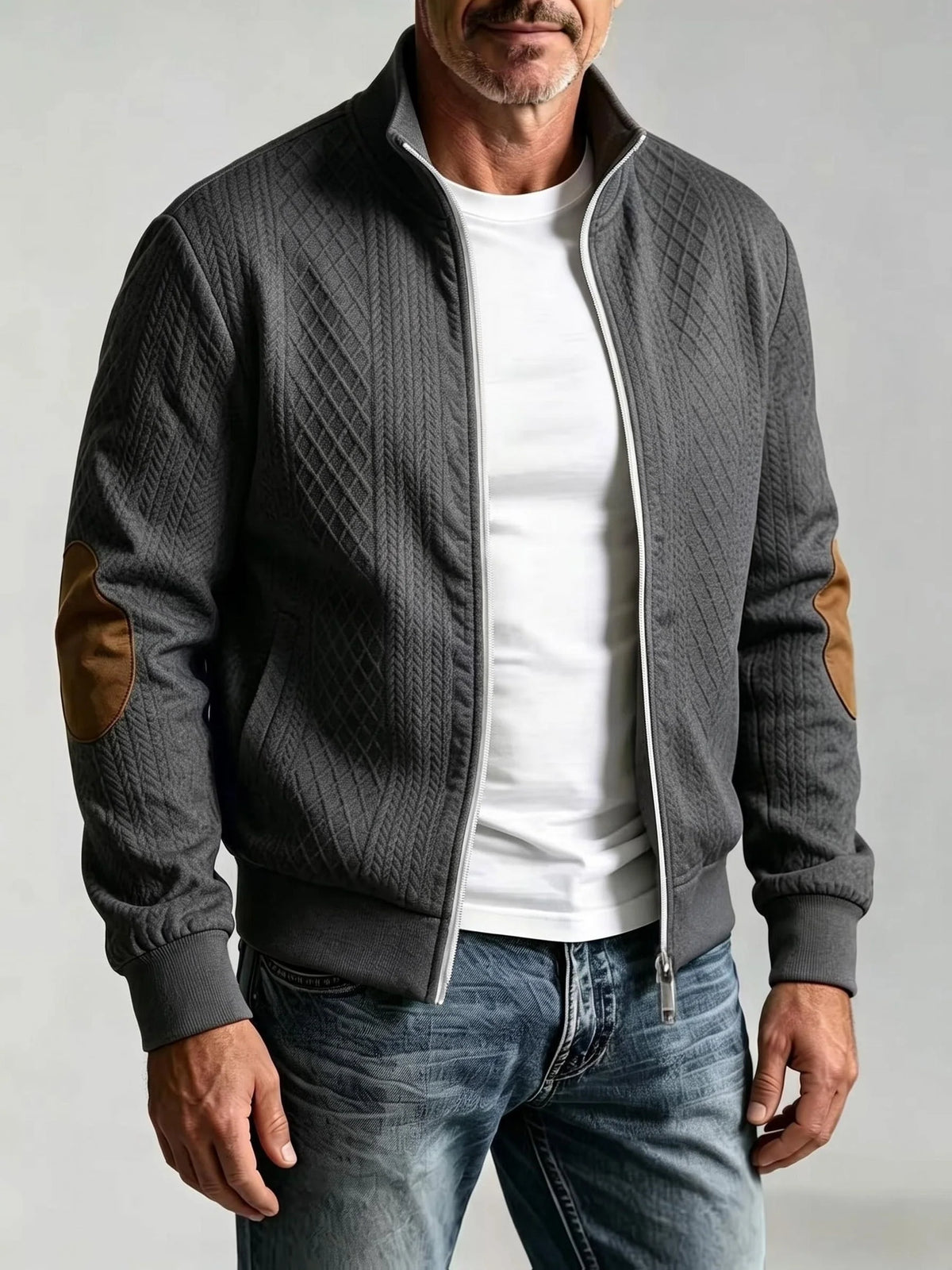 Men's knit baseball jacket