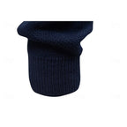 Men's navy blue fair isle zip-up knit cardigan with ribbed cuffs