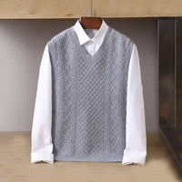 Frederick | Men's Classic V-Neck Cable-Knit Sweater Vest for Winter