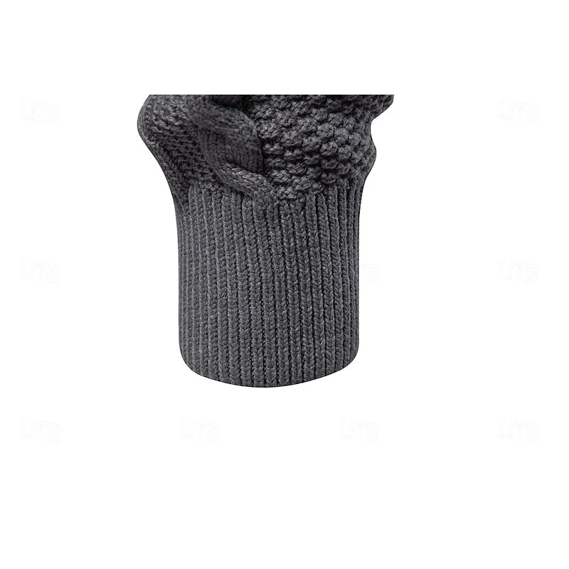 Men's dark grey textured zip-up cardigan with ribbed cuffs and hem
