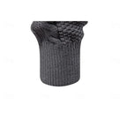 Men's dark grey textured zip-up cardigan with ribbed cuffs and hem