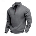 Men's dark gray refined Heather Quarter-Zip Sweatshirt