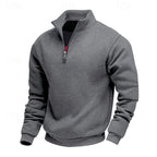 Men's dark gray refined Heather Quarter-Zip Sweatshirt