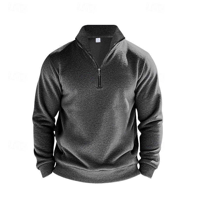 Men's white refined Heather Quarter-Zip Sweatshirt