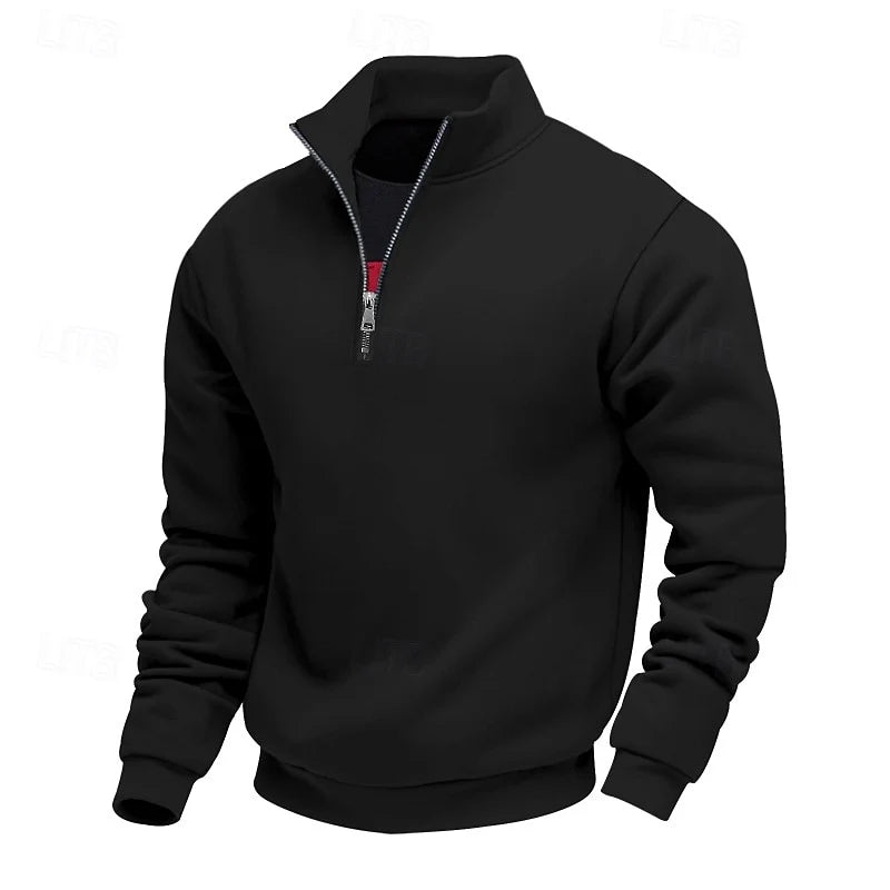 Men's red refined Heather Quarter-Zip Sweatshirt