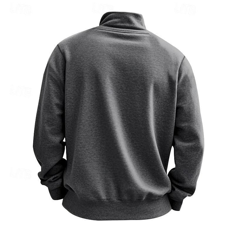 Men's black refined Heather Quarter-Zip Sweatshirt