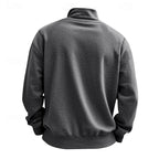 Men's black refined Heather Quarter-Zip Sweatshirt