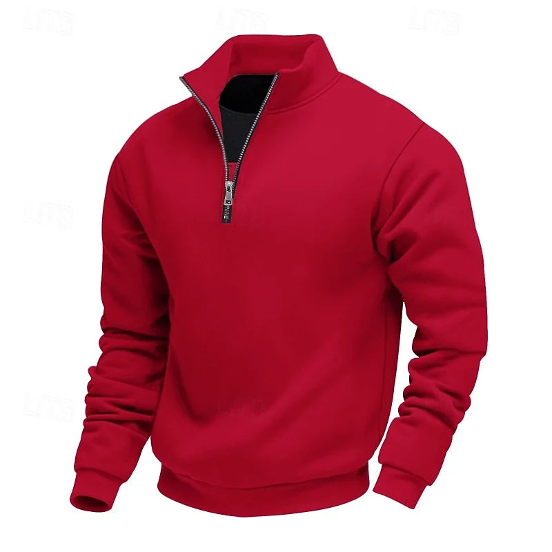 Men's red refined Heather Quarter-Zip Sweatshirt