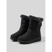 Freya | Women's Fur-Trimmed Snow Boots with Buckle Strap for Winter