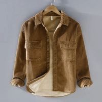 Harvey | Men's Button-Front Shirt Jacket with Ribbed Knit Trim