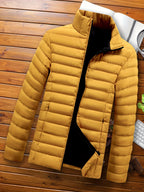 Men's black slim-Fit Lightweight Quilted Puffer Jacket for Winter