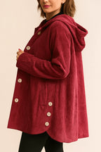 Women's corduroy hooded jacket