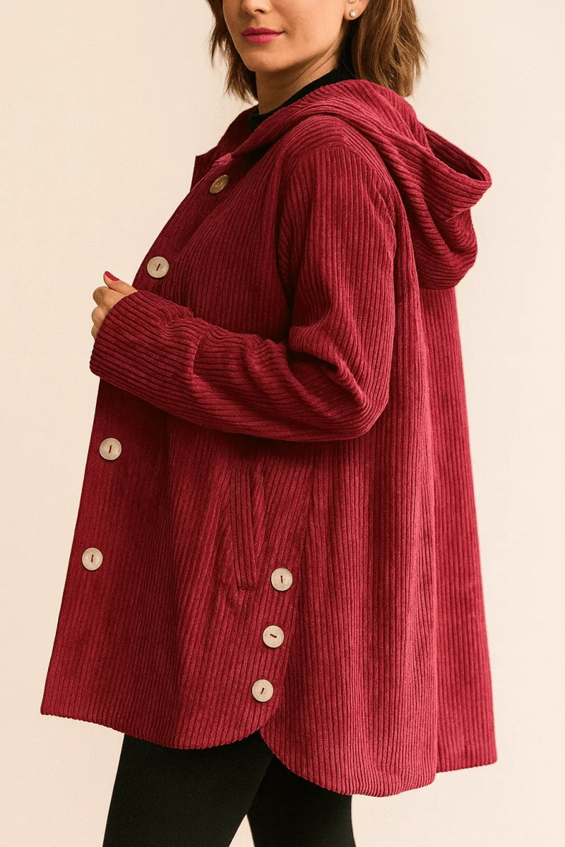 Women's corduroy hooded jacket
