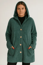 Women's corduroy hooded jacket