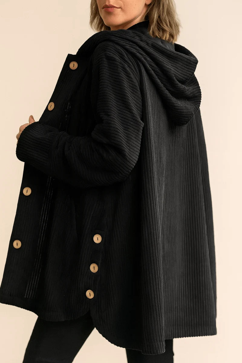 Women's corduroy hooded jacket