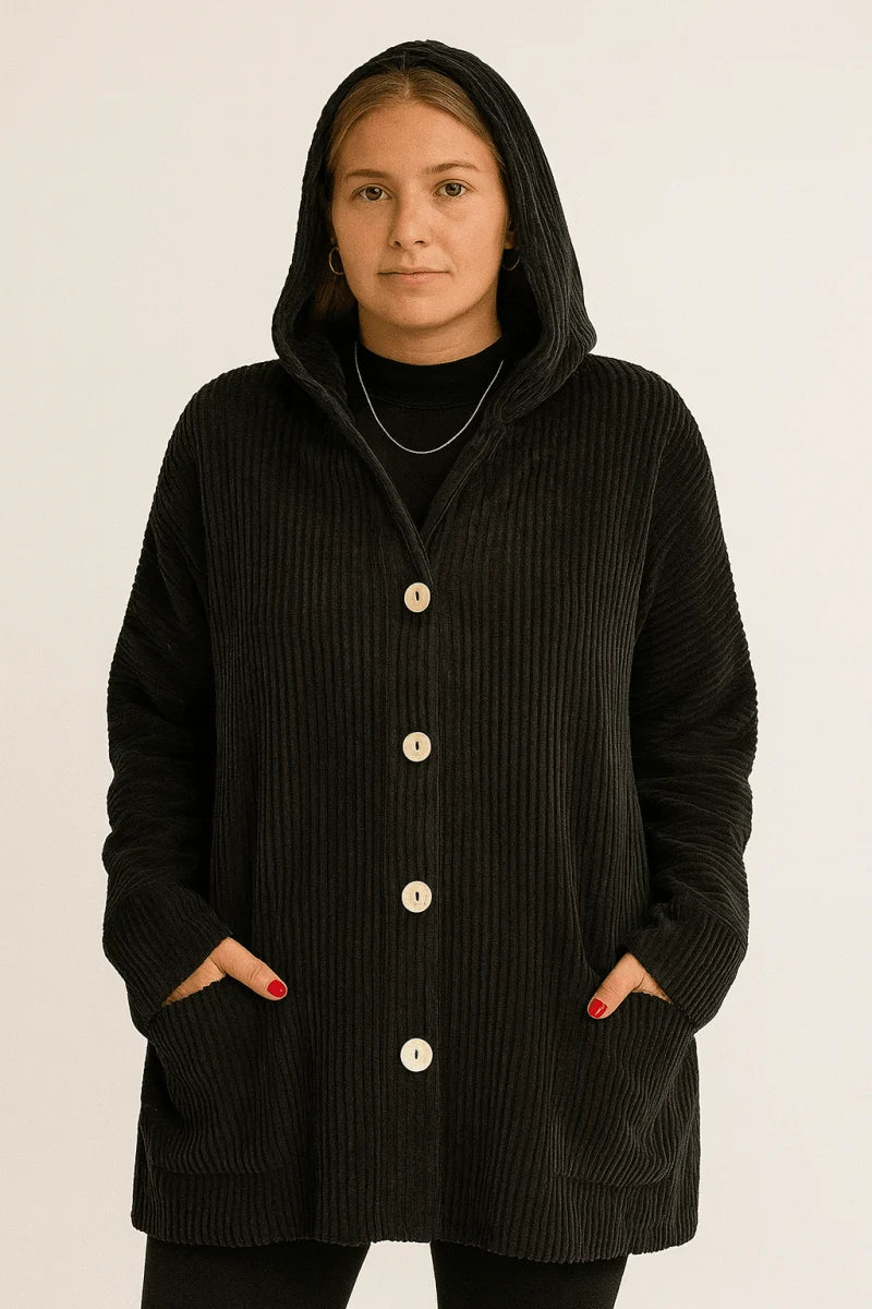 Women's corduroy hooded jacket