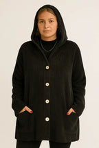 Women's corduroy hooded jacket