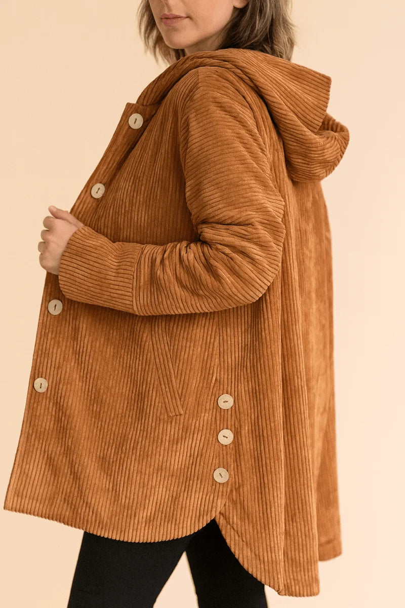 Women's corduroy hooded jacket
