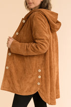 Women's corduroy hooded jacket