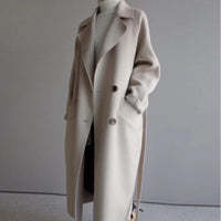 Lorelai | Women's Wool-Blend Long Coat with Tailored Lapel for Cold Days