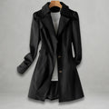 Women's black tailored trench coat