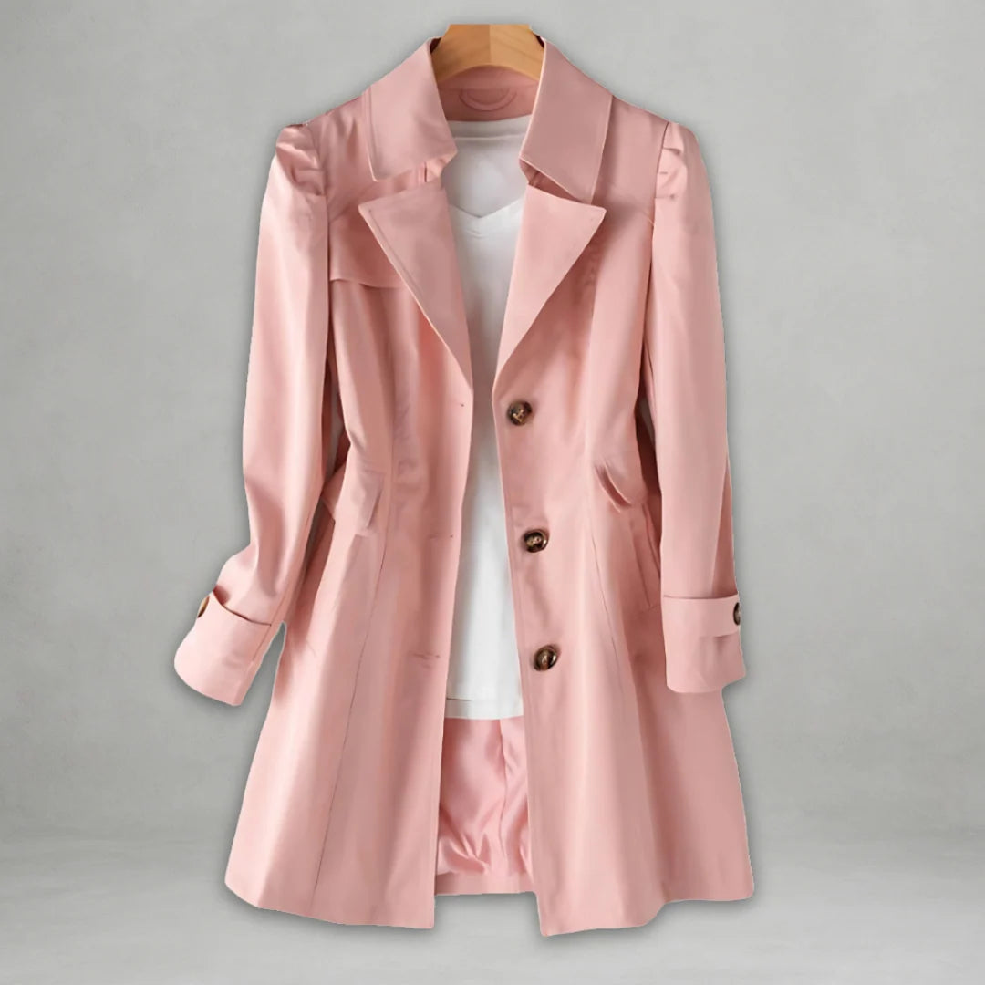 Women's pink tailored trench coat