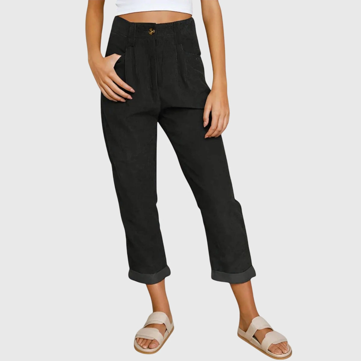 Women's black corduroy pants