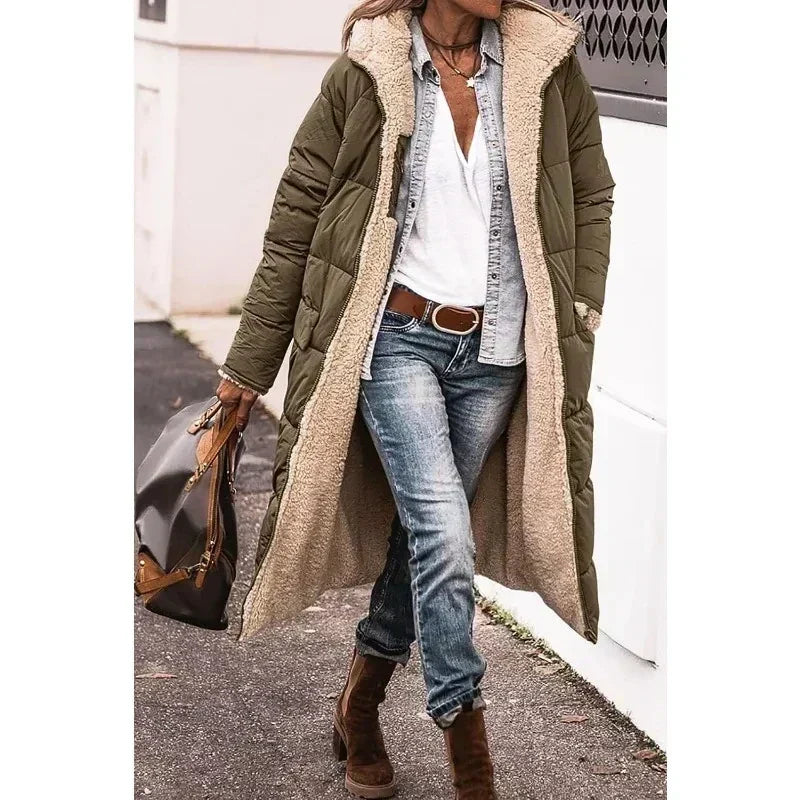 Women's olive green winter coat