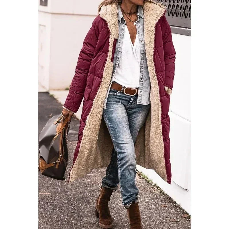Women's burgundy winter coat