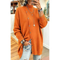 Women's orange oversized longline button-front cardigan