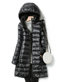 Women's black lightweight puffer coat