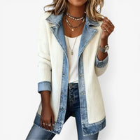 Kerensa | Women's Layered-Look Soft-Touch Jacket with Contrast Trim