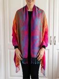 Women's orange cashmere scarf