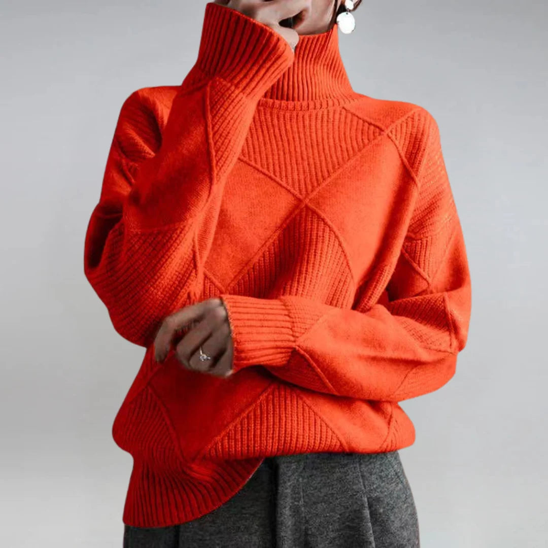 Women's red cashmere-blend turtleneck