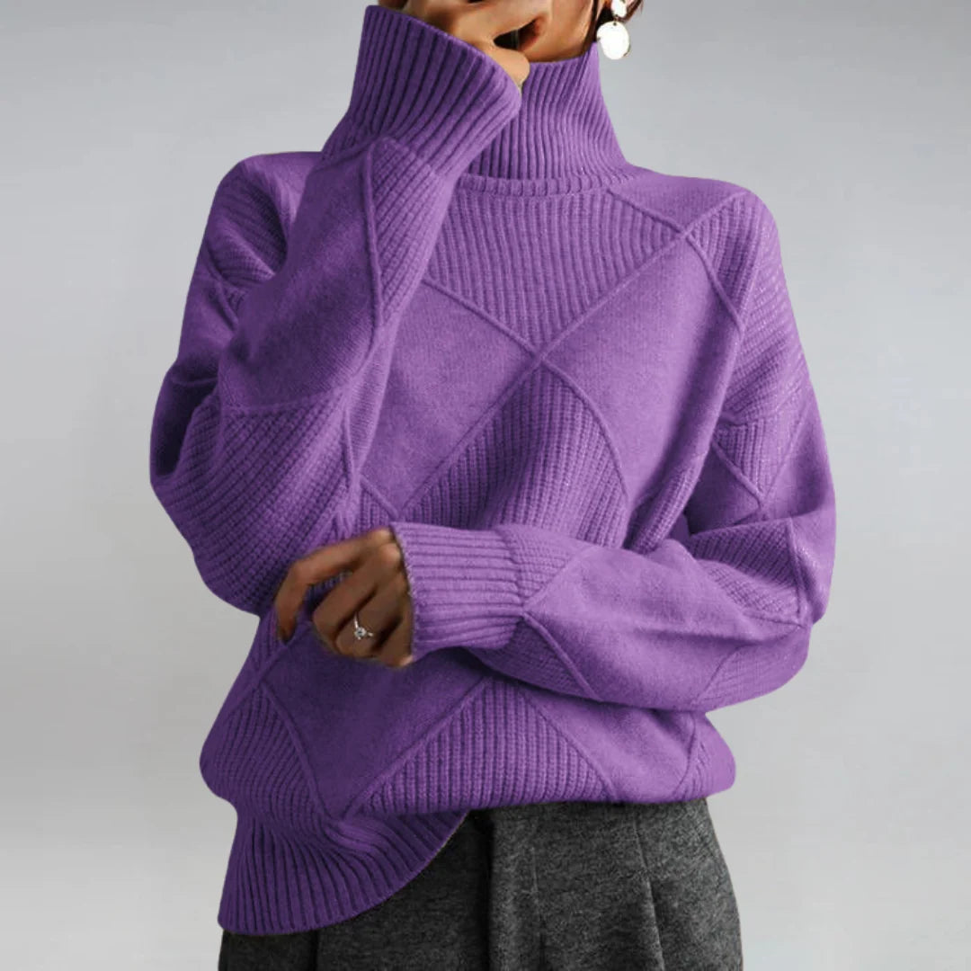 Women's lilac cashmere-blend turtleneck