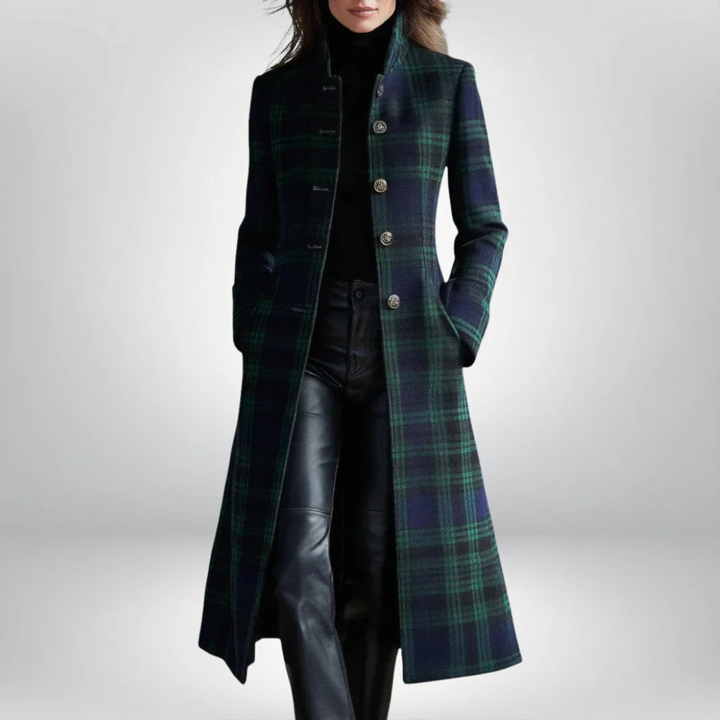 Women's green plaid coat