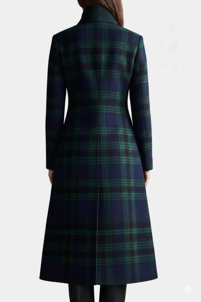 Women's green plaid coat