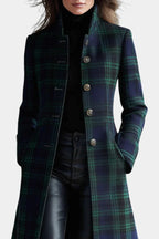 Women's green plaid coat