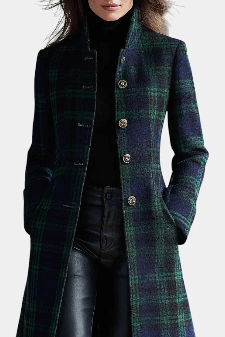Women's green plaid coat