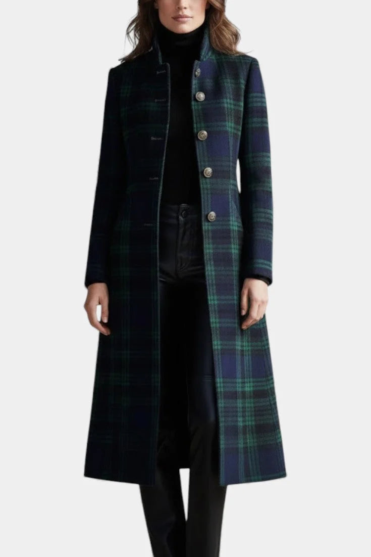 Women's green plaid coat